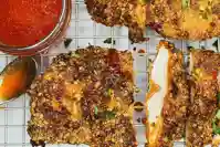 Air Fryer Cornflake Chicken With Hot Honey Sauce