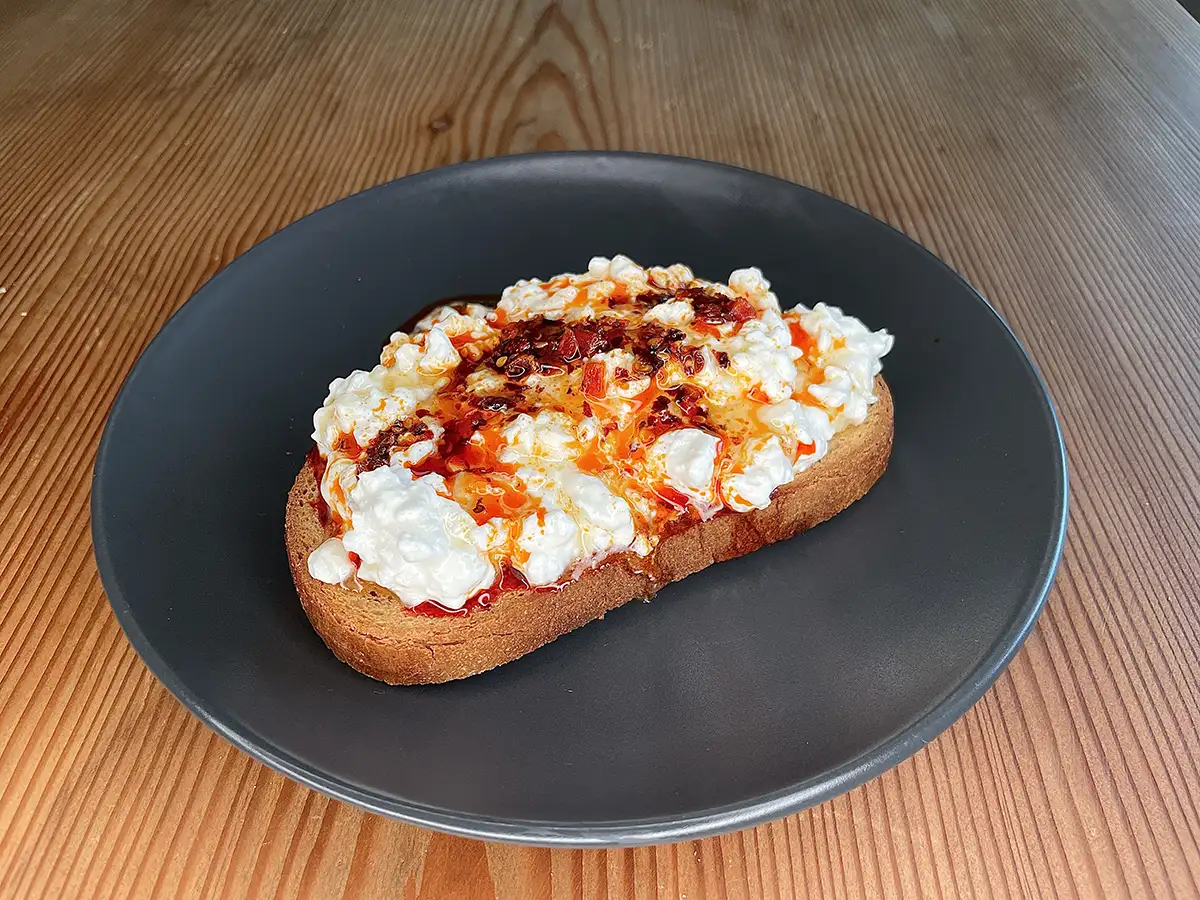 Sweet & Spicy Cottage Cheese Toast