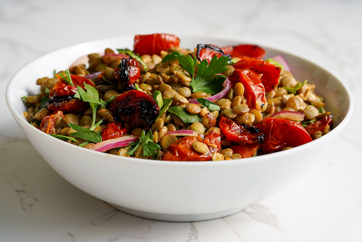 Creamy Lentils with Boursin Cheese and Veggies