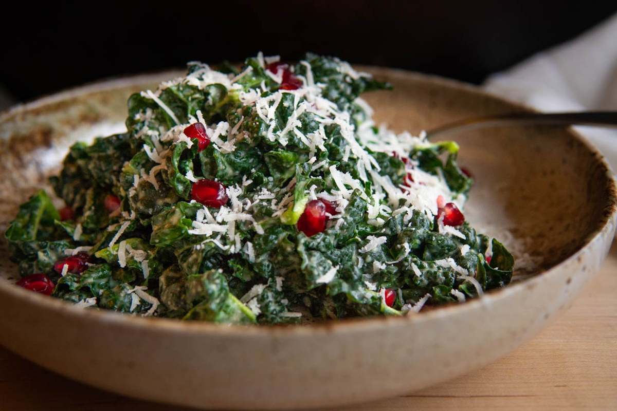 Truffle Kale Salad With Pomegranate and Pecorino