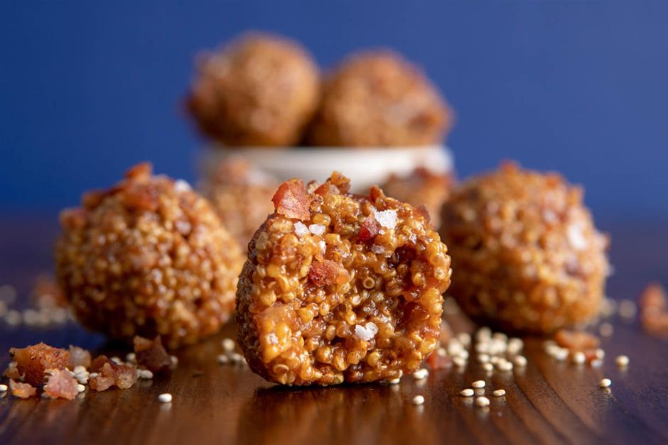 Maple Bacon Peanut Butter Crunch Bites