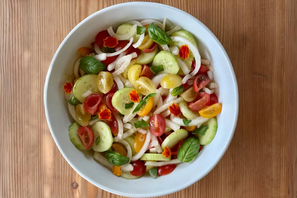 Italian Cucumber, Tomato And Onion Salad