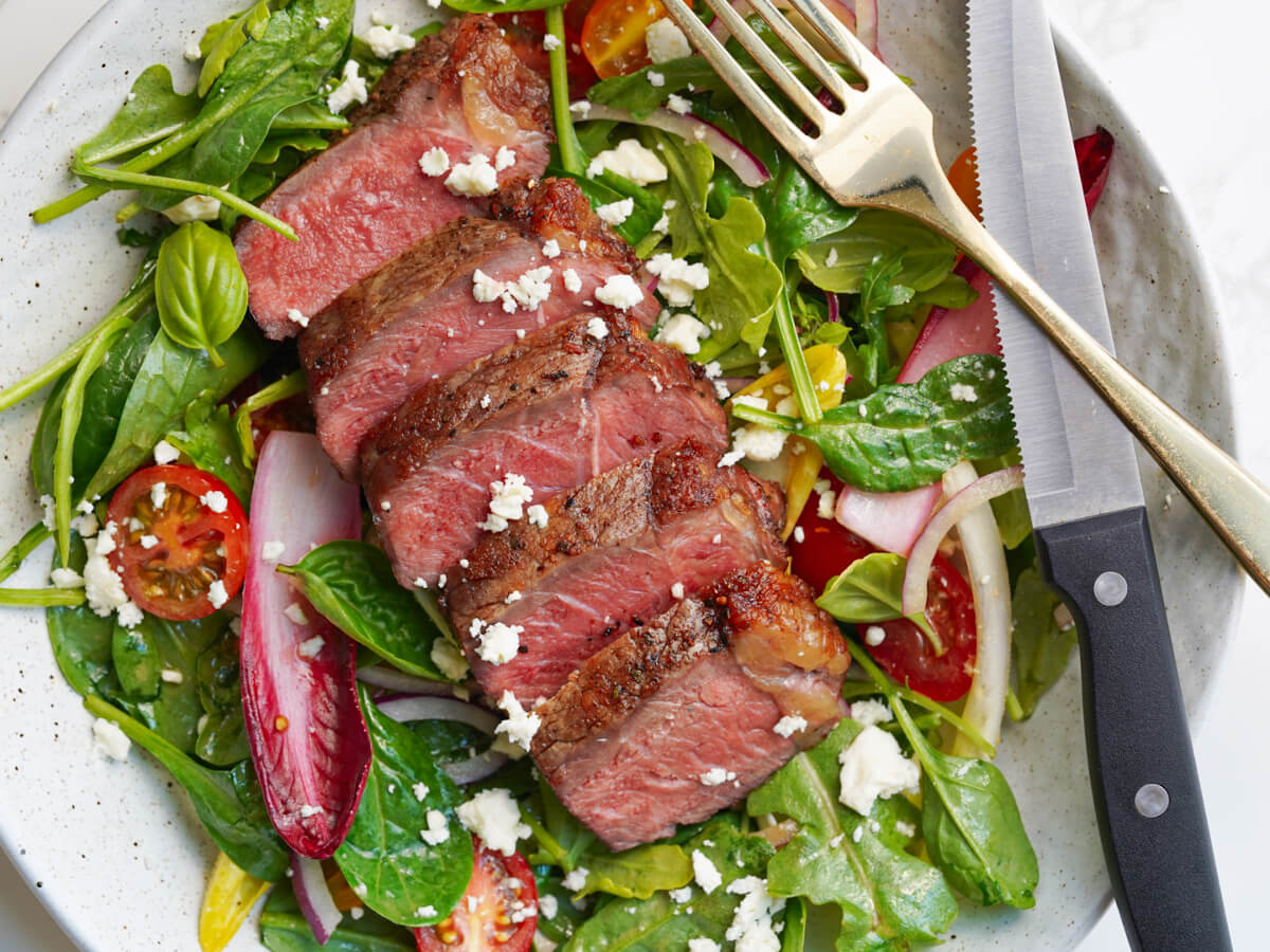 Reverse Seared Steak Salad (Keto friendly)
