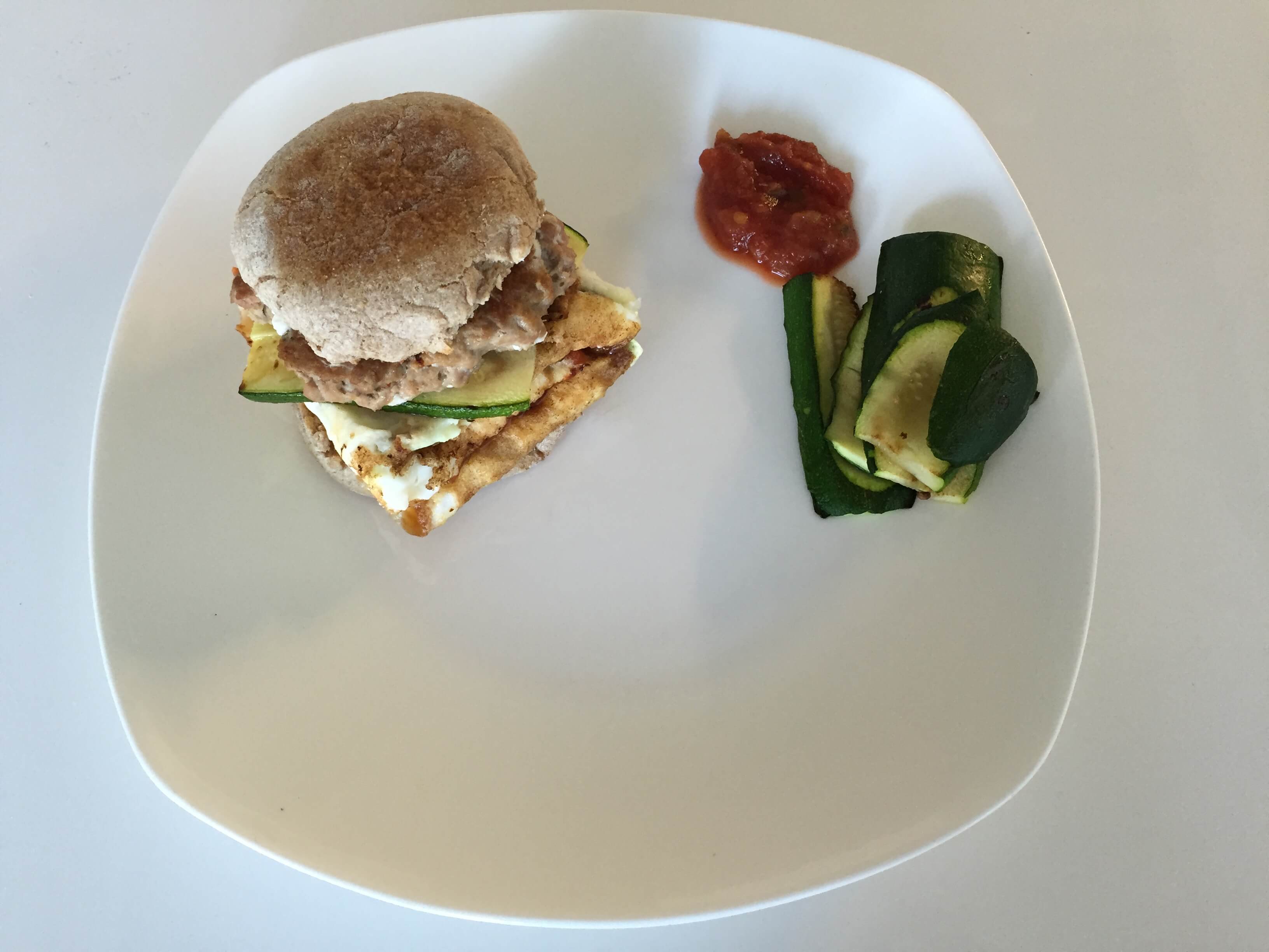 30 Days of Egg Whites: Chicken, Goat Cheese, Zucchini and Egg White Burger