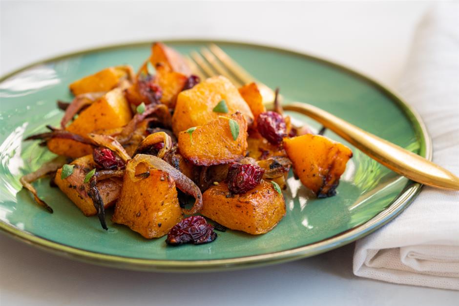 Roasted Butternut Squash & Cranberries