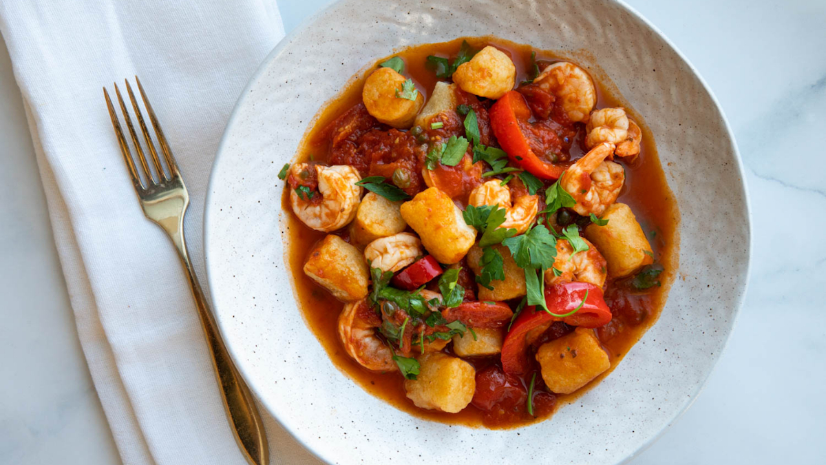 Fiery Shrimp and Cauliflower Gnocchi