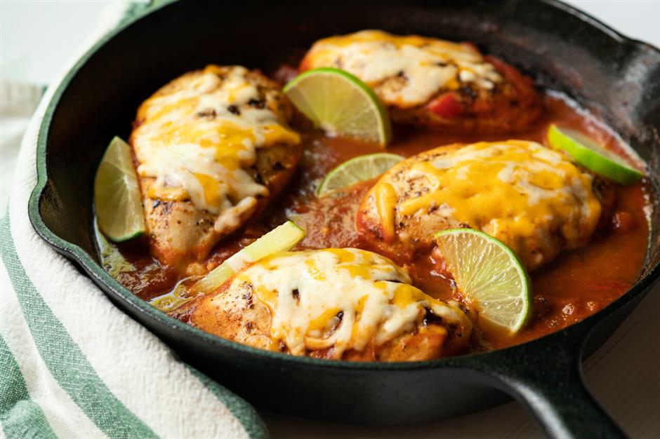 Cheesy Salsa Smothered Chicken