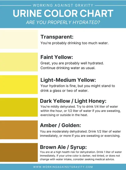 urine color chart for hydration