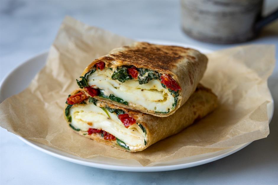 Spinach & Feta Egg White Wraps