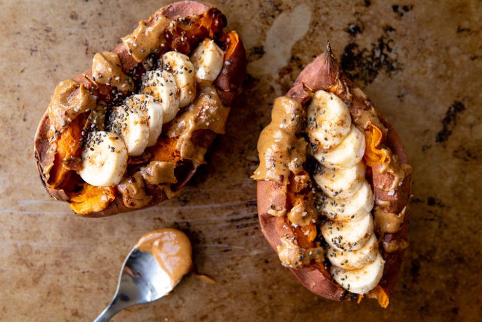 Nutty Loaded Sweet Potatoes