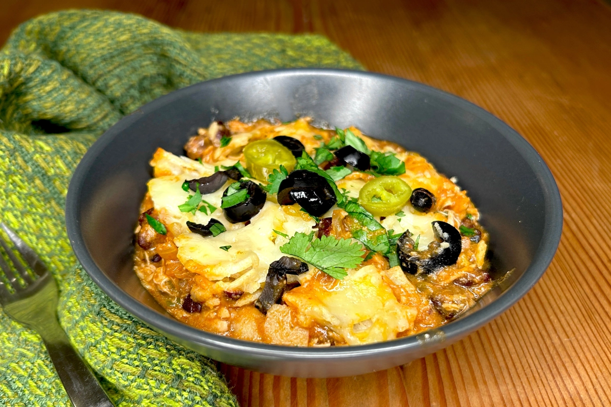 Crockpot Chicken Enchilada Casserole