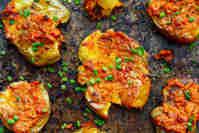 Recipe Sundried Tomato Feta Smashed Potatoes