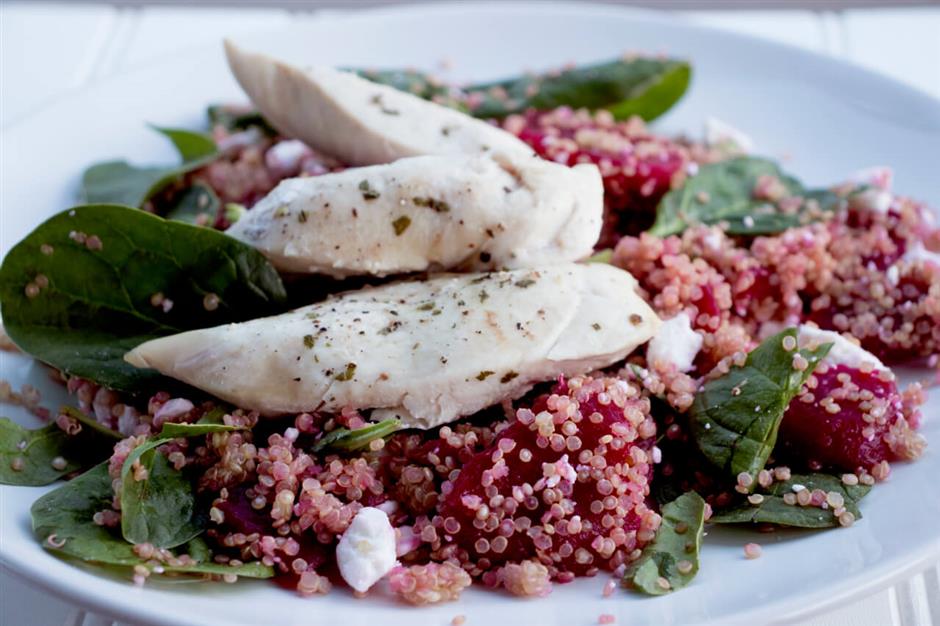 Quinoa Beetroot Salad with Chicken