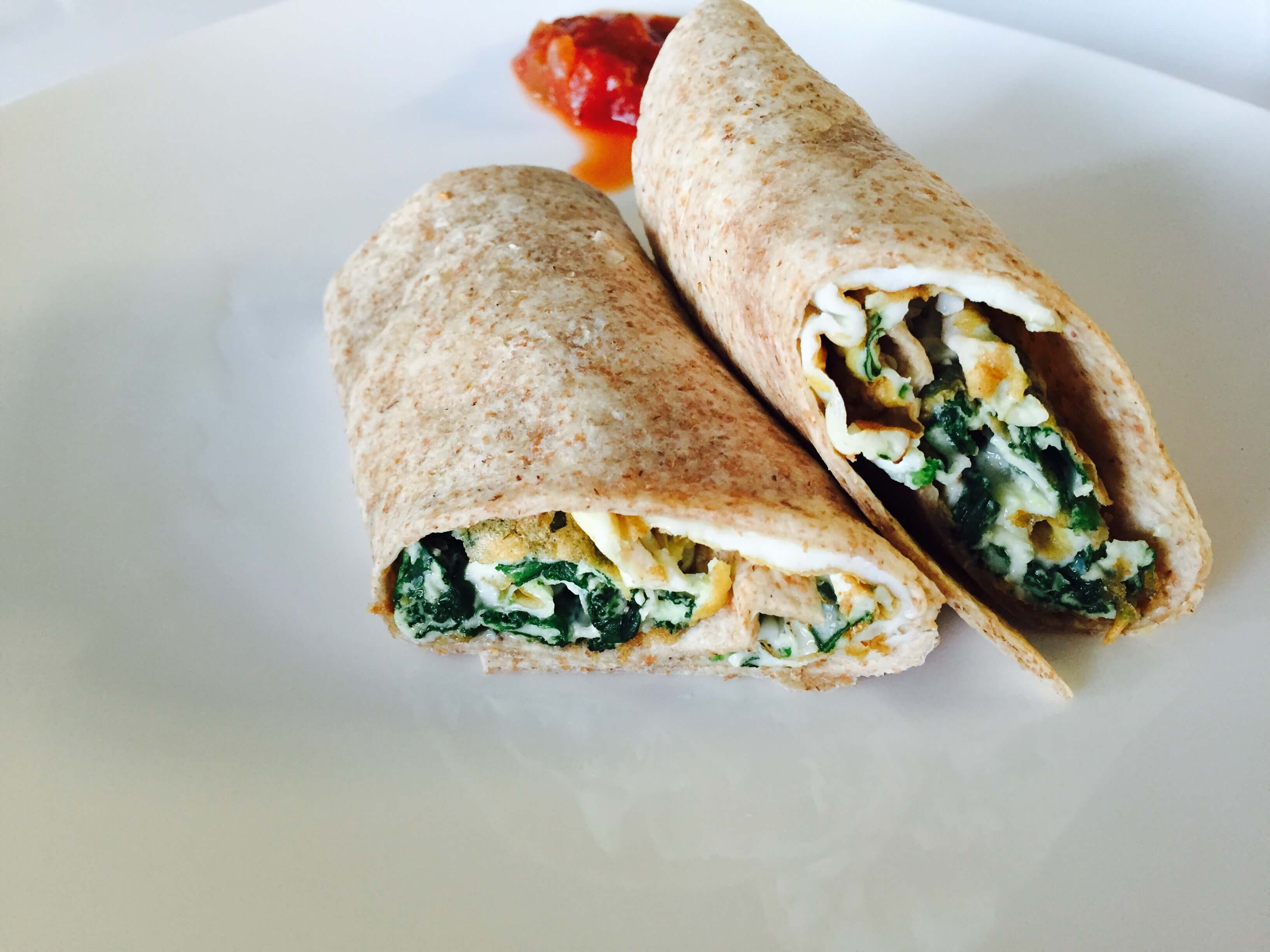 30 Days of Egg Whites: Spinach, Goats Cheese and Egg White Wrap