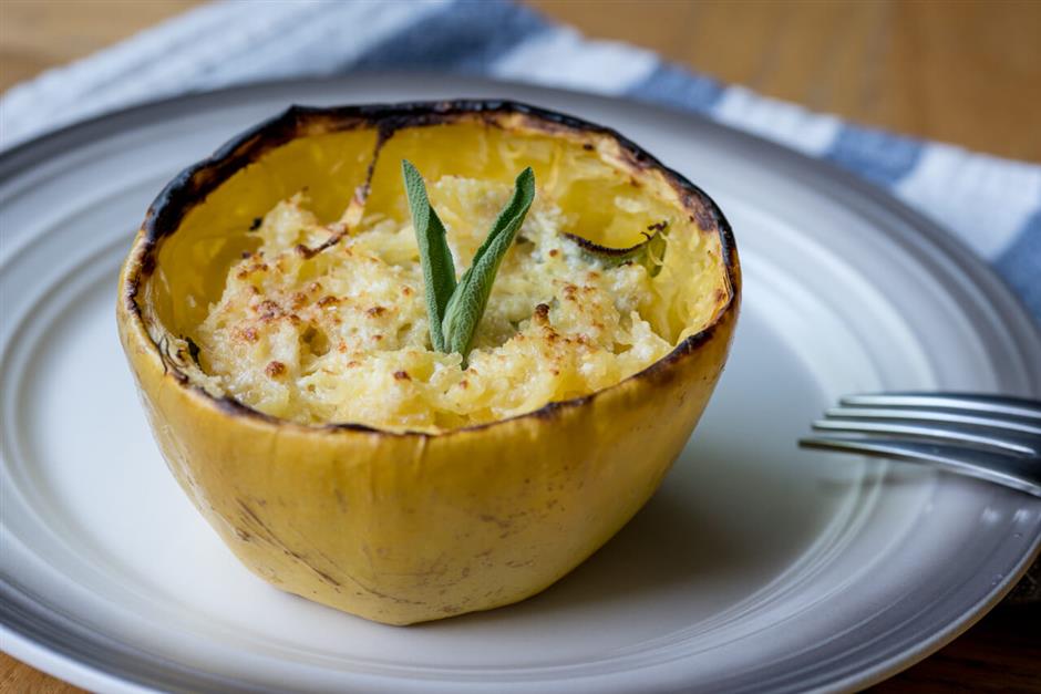 Spaghetti Squash Bowls with Ricotta and Sage