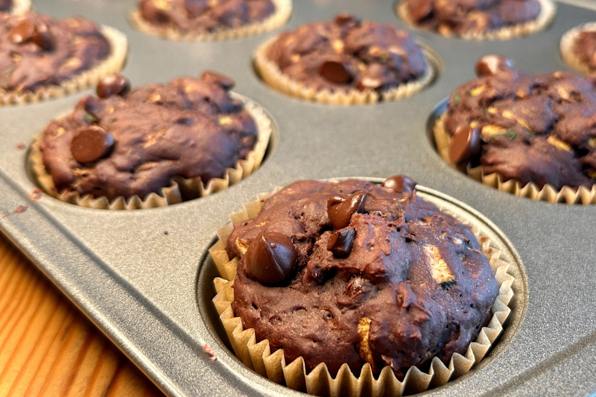 Double Chocolate Zucchini Muffins